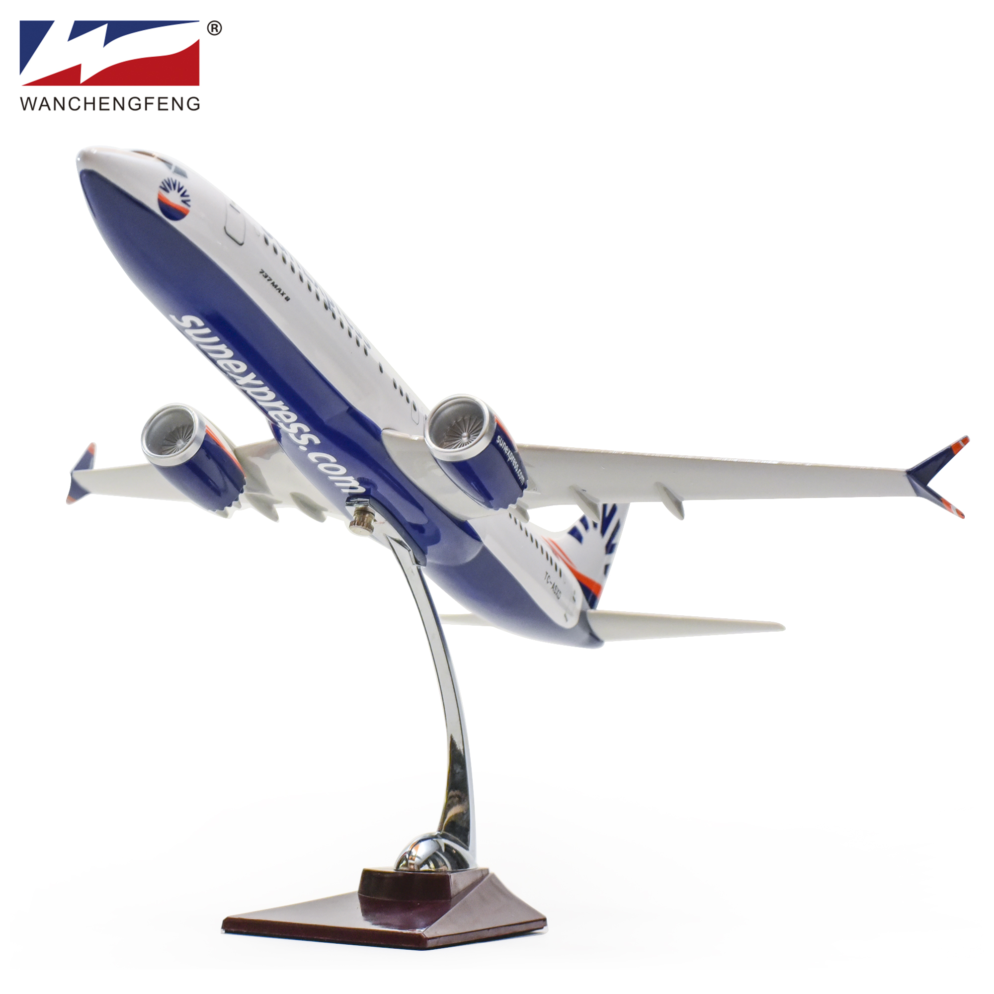 SunExpress Boeing B737-800 Plane Model 1:100 Scale Handmade Resin