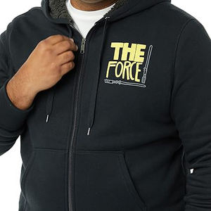 Sudadera con capucha unisex con cremallera, corte holgado y drapeado, tejido transpirable, retención térmica estable, en venta. - Product Image 3