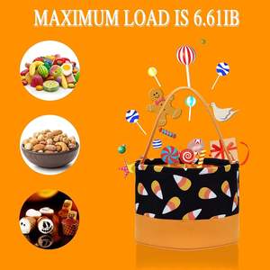 Cubo de truco o trato de Halloween, cesta de dulces de calabaza de Halloween, cubos, bolsas de regalo reutilizables para niños, suministros para fiestas de Halloween, OEM - Product Image 5