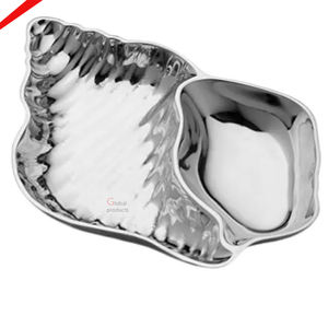 Plato para Servir con Diseño Único y Elegante, Acabado Plateado Brillante, para Hoteles y Hogares - Product Image 1