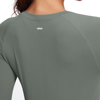 T-shirts de sport pour femmes, imprimés, écologiques, à séchage rapide, respirants, anti-rides, pour yoga, course à pied, manches longues, en spandex/polyester, pour jeunes