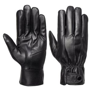 Nouveaux gants de moto vintage pour hommes hiver cuir de daim extérieur cousu rayé rétro uni pour l'automne conduite équitation - Product Image 4