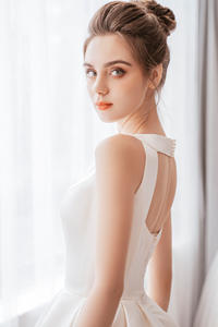 Vestido de novia de satén de alta calidad OEM moderno para madre de novia TNBP No25 con decoración de encaje al por mayor - Product Image 5