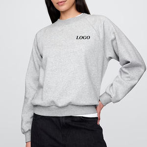 เสื้อสเวตเชิ้ตผู้หญิงสีพื้น ทรงโอเวอร์ไซส์ แขนยาว สำหรับฤดูหนาว คอกลม ปี 2026 รับทำโลโก้ตามสั่ง สำหรับผู้ซื้อขายส่ง ทนทาน - Product Image 1