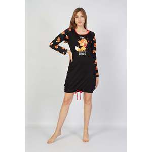 BAYAN P.SUPREM O YAKA REGLAN UZUN KOL ETEGI BUZGULU TUNIK - สีดำ - สีดำ - Product Image 3