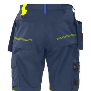 Pantalon de travail bleu marine personnalisé pour homme avec bandes réfléchissantes et plusieurs poches pour une utilisation sécurisée et protectrice - Product Image 5
