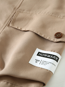 Pantalones Cortos Cargo para Hombre HOWMARK, Cintura Media, Cordón Ajustable, Color Sólido, Tela Oxford Tejida, Casuales, Transpirables, Tipo Bermuda - Product Image 3