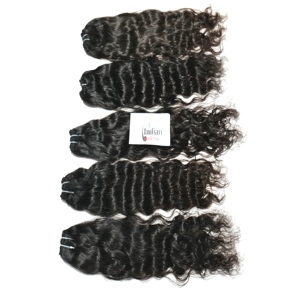100% Natural Best Quality Unprocessed Virgin Cuticle Aligned Raw Machine Double Weft Bundles Indian Temple Human Hair Extensions - Product Image 1