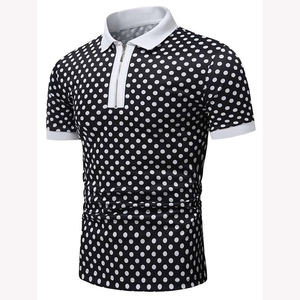 Polos décontractés de qualité supérieure pour hommes Chemises de golf unies à manches courtes en coton tricoté et polyester imprimées sur mesure - Product Image 1
