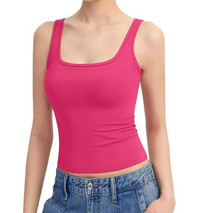Camiseta sin mangas de gimnasio de alta intensidad para mujer, chaleco musculoso transpirable de secado rápido informal de punto de algodón 100%, ropa de entrenamiento con logotipo personalizado para Fitness - Product Image 6