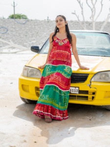 Robe maxi bohème colorée pour femmes, robe longue en coton patchwork, robe d'été, tenue de festival, tenue de vacances, robe maxi bohème colorée - Product Image 1