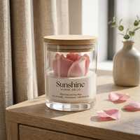 Bougie parfumée à la rose rose personnalisée, bougie en cire de soja, aromathérapie, bougie artisanale en verre, mèche en coton, pour la fête des mères, cadeaux de mariage