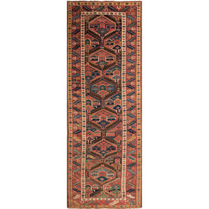 พรมขนสัตว์ถักมือ Kiaan Paem-37 สีเบจและสีน้ำตาล ลายเรขาคณิต สำหรับตกแต่งห้องนั่งเล่น-พรมจาอิปุร์ สหรัฐอเมริกา - Product Image 1