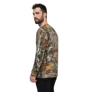 Camiseta de camuflaje Realtree para hombre, camiseta de manga corta con cuello redondo de algodón hilado en anillos 100%, camiseta transpirable de camuflaje para caza y exteriores - Product Image 3