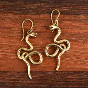 Pendientes Colgantes de Serpiente de Moda 2026, Joyería Gótica de Latón para Mujer, Latón Antiguo Plateado, Diseño Animal, Para Venta al por Mayor/OEM/ODM - Product Image 2