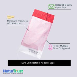 Bolsa de ropa transparente compostable con certificación EN 100%, embalaje de plástico PLA PBAT de almidón de maíz ecológico 100% - Product Image 4