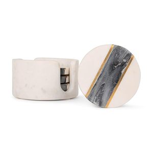 Premium Round Free Stone <b>Coasters</b> with Holder For Office Restaurant Hotel Home at Reasonable Price - Product Image 1