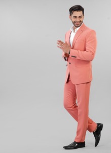 ชุดสูทผู้ชายสองชิ้นสีพีชทันสมัย กำลังเป็นที่ต้องการสูง เหมาะสำหรับใส่ทำงาน งานแต่งงาน งานเลี้ยง และโอกาสพิเศษ มีจำหน่ายแล้ว - Product Image 2