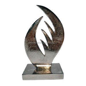 Sculpture décorative en aluminium avec finition nickel pour la décoration intérieure Sculpture en métal Diwali Articles cadeaux - Product Image 4