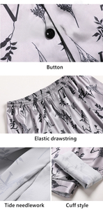 Ropa de dormir de satén de seda para hombre de verano de alta calidad personalizada OEM trajes de impresión digital con cordón pantalones de salón pijama suave para hombre - Product Image 4