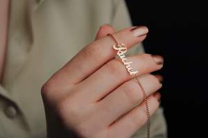 Custom Name Gold Sterling <b>Silver</b> Bracelet Personalized Jewelry <b>for</b> Women <b>Men</b> Stylish Daily Wear Gift Fashion Accessory Luxury - Product Image 2
