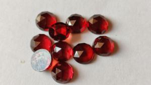 AAA 8mm facetado cabujón parte posterior plana rojo granate Rosa corte piedras precio al por mayor Cuarzo Natural piedras semipreciosas cuarzo - Product Image 3