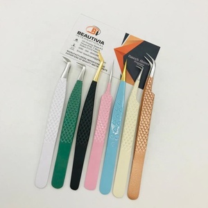 แหนบปลายแหลมแบบมืออาชีพแหนบต่อขนตาแบบญี่ปุ่นที่แข็งแรงเคลือบสีตามสั่ง - Product Image 5