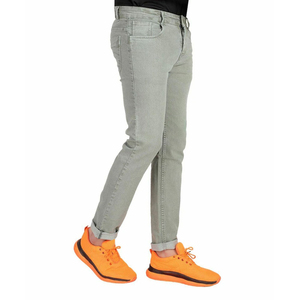 High Quality <b>Men's</b> Straight Slim Fit Jeans Stylish Street Wear <b>White</b> Fitting Washed <b>Pant</b> Stretch OEM Serviced Denim Knitted - Product Image 3