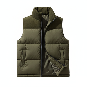 Gilet matelassé coupe-vent pour homme, décontracté, sans manches, chaud, col montant, plusieurs poches, OEM, veste d'hiver de qualité supérieure pour l'extérieur - Product Image 5