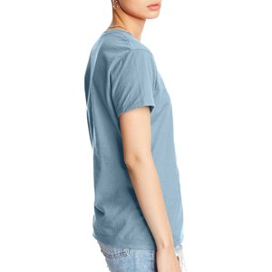 T-shirt décontracté d'été pour femmes en gros de qualité supérieure bouton d'impression numérique couleurs personnalisées 100% coton coupe confortable - Product Image 3