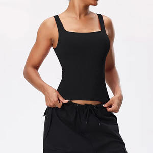 Camiseta sin Mangas de Algodón Elástico para Mujer, Venta al por Mayor, Hombros Anchos, Suave, Transpirable, Cómoda, Chaleco Deportivo - Product Image 4