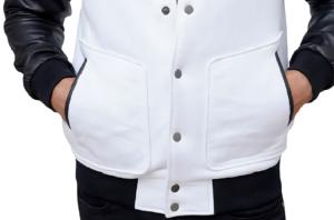 Veste bomber varsity chaude pour homme, prix abordable, style tendance, toile, col montant, logo frontal, fermeture à pression, bordure côtelée, streetwear OEM, coupe ajustée - Product Image 4