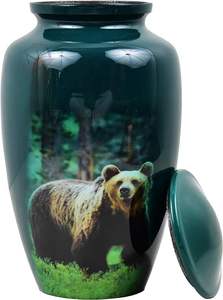 Bear in Forest <b>Pet</b> Urn Decorative <b>Box</b> Ashes Keepsake <b>Pet</b> Cat Burial Urn <b>Memorial</b> Human Ashes Cremation Funeral Urn Adult - Product Image 2