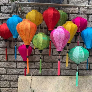 Linterna de seda asiática de gran venta para decoración adecuada para fiesta de vacaciones papel colorido colgante linterna de seda decoración de luz - Product Image 1