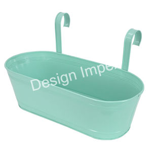 Pot de fleur de balcon enduit jaune seau suspendu meilleure vente jardinière murale en tôle de fer et panier de fleurs pour la décoration - Product Image 2