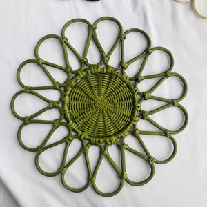 Natural Rattan <b>Table</b> <b>Mats</b> with Flower Pattern Wicker Crafts for Restaurant Wall Decoration <b>Table</b> Decor in Viet Nam <b>Place</b> <b>Mat</b> - Product Image 4