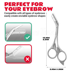 Ciseaux à cils de beauté avec peigne détachable pour la mise en forme des cils et le toilettage des sourcils - Product Image 3