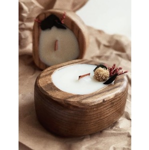 Bougie rustique bougeoirs en bois de fabrication indienne pour décor de table d'hôtel à la maison pour les occasions de Noël autres bocaux à bougies - Product Image 5