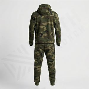 Ensemble de survêtement deux pièces pour homme, sweat à capuche et pantalon de jogging en molleton technique décontracté, idéal pour la gym, le fitness, l'entraînement, confortable pour l'hiver, 100% - Product Image 2