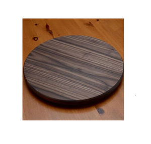 Soporte de pastel giratorio de madera Lazy Susan con base de madera Soporte de pastel rústico para pasteles de boda color madera oscura - Product Image 6