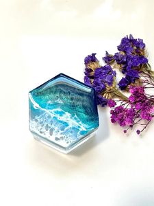 TRENDY PREMIUM <strong>LUXURY</strong> SINGLE SLOT <strong>RING</strong> <strong>BOX</strong> BLUE RESIN FOR WEDDING <strong>Engagement</strong> Proposals Unique Wholesale Jewelry - Product Image 2