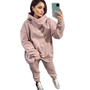 Chándal de invierno para mujer, conjuntos de dos piezas, traje deportivo sólido de manga larga con capucha para correr, sudaderas con capucha cálidas, pantalón largo - Product Image 4