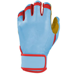 Best Quality Softball <b>Batting</b> Gloves High Quality <b>Light</b> Blue Short Cuff Sports Baseball <b>Batting</b> Gloves - Product Image 3