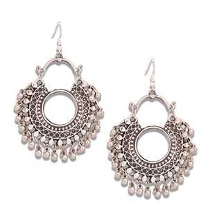 Conjunto de pendientes y colgante de espejo afgano de plata oxidada para mujer, joyería étnica hecha a mano asequible altamente recomendada - Product Image 3