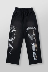 Nuevos pantalones de chándal informales para hombre Gym Fitness Stretch Collaboration Anime Cool Jogger Washed Cotton Terry Printed Pantalones de pierna ancha - Product Image 4