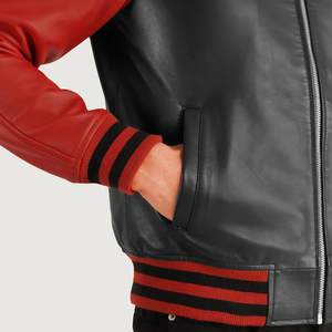 Premium Varsity Bomber Chaquetas para hombre-Cierres de cremallera Estilo retro Urban Casual Look Cozy High-Quality Streetwear Design OEM - Product Image 5