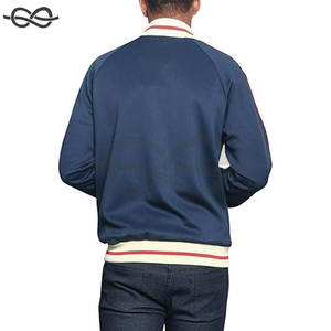 Chaqueta deportiva con cremallera de estilo de marca de lujo a rayas sólidas de tres colores para hombre, ropa informal, chaqueta deportiva ajustada a la moda atlética - Product Image 3