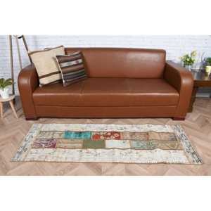 Turkish 2x5.7 ft <b>Runner</b> <b>Rug</b>, Vintage <b>Rug</b>, Brown Polka dot <b>Rug</b> - Product Image 3