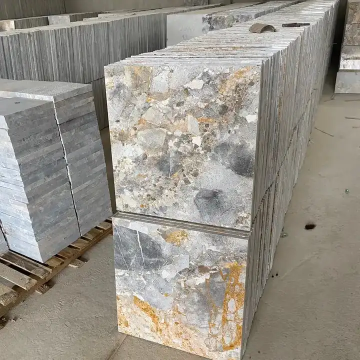 Yellow Breccia Stone V1 For Dining Table Kitchen Floor Stair Wall Cladding Slabs With Cheap Price And Vivid Color