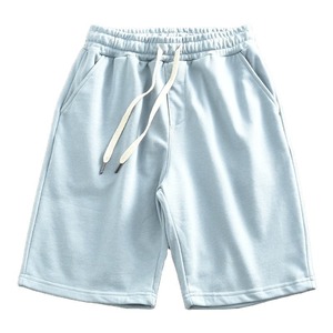 Short de gymnastique confortable pour hommes Style de rue solide Bermuda décontracté motif solide fermeture à cordon tricoté teint uni - Product Image 3